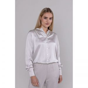 532086-P075-BLOUSON SATIN stone white